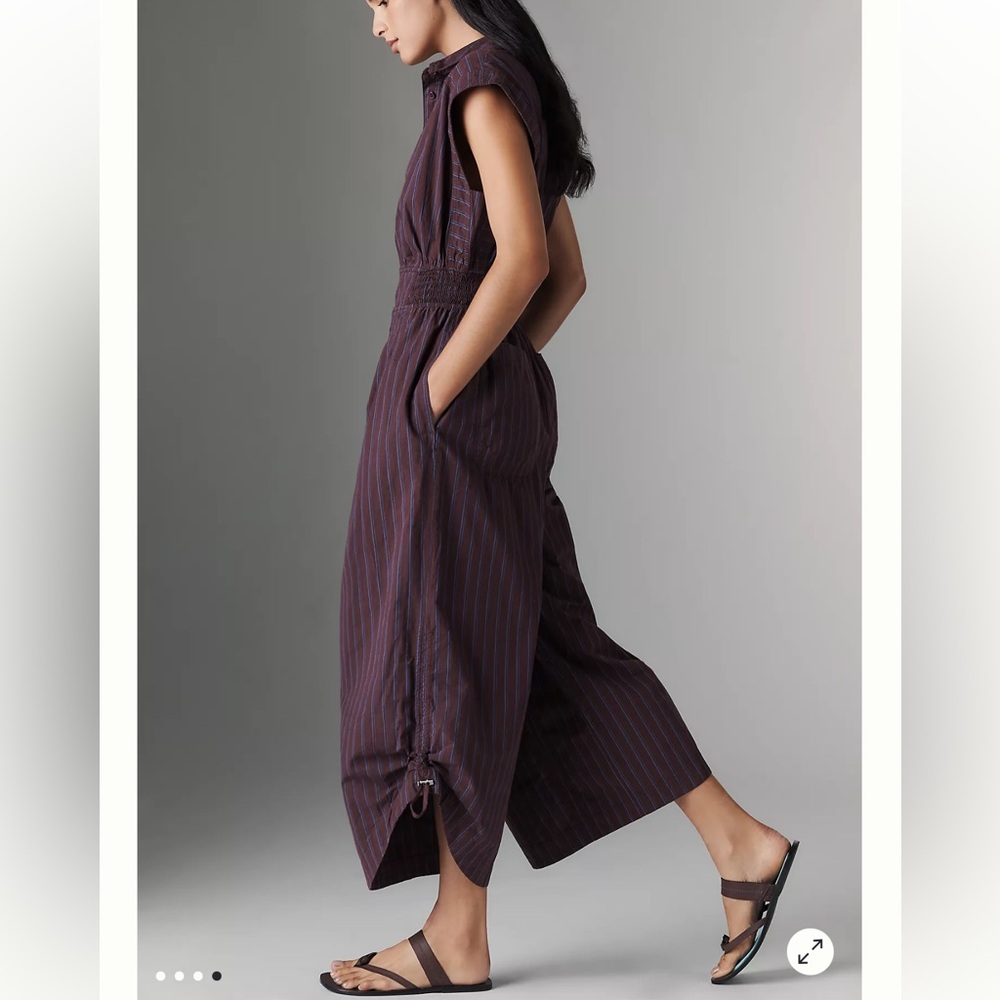 Anthropologie stripped shirted Parachute jumpsuit size MT Used - Picture 3 of 16
